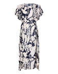Jurk in fancy leaves met zakken