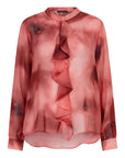 Volant blouse in romantic tie dye