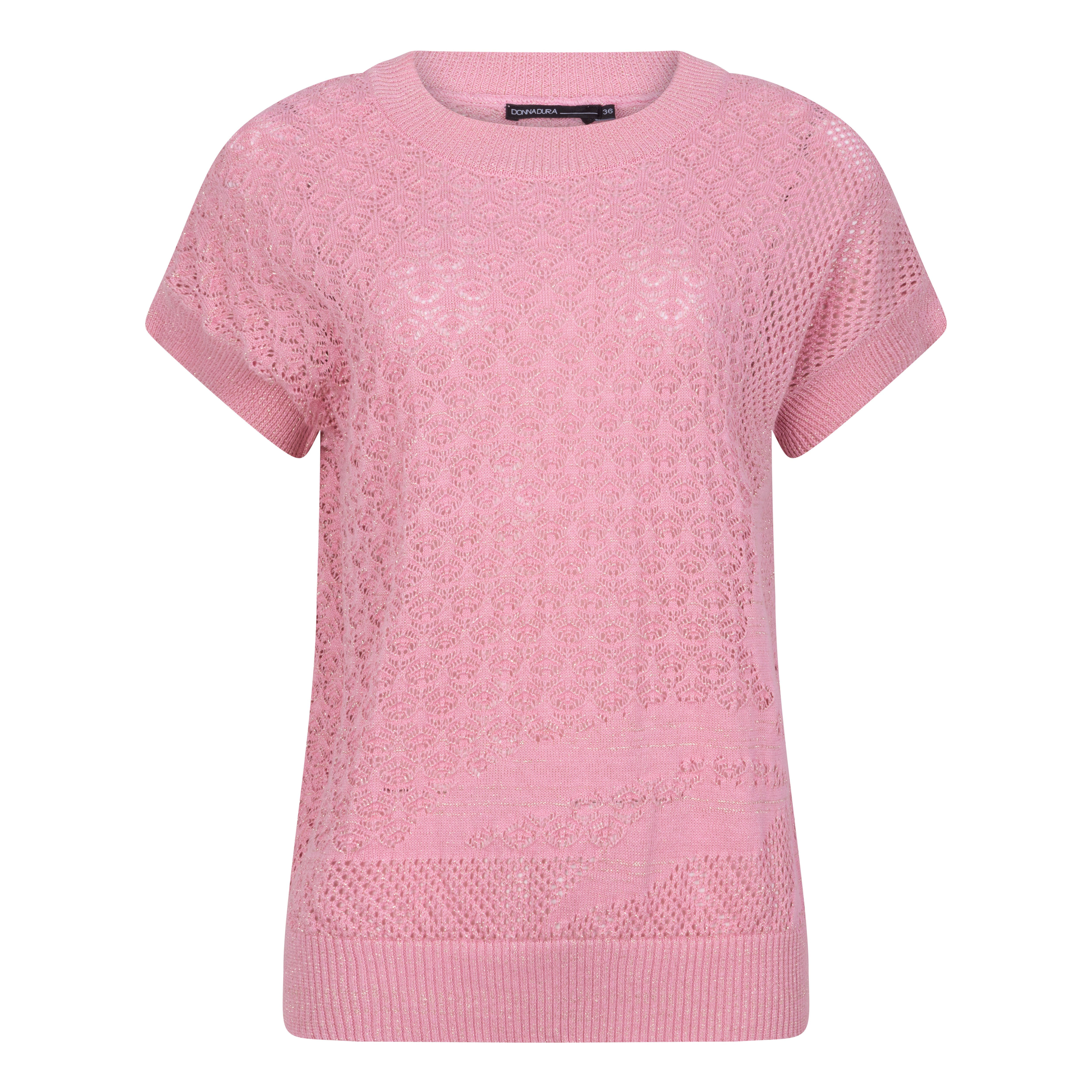 Trui met korte mouwen en ronde hals