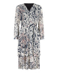 Jurk met V-hals in black flower
