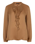 Satijnen blouse met roezel
