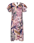 Jurk in flower design met roezelmouw