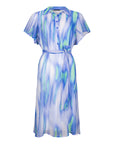 Jurk met knopen in indigo tie dye