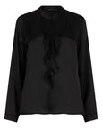 Satijnen blouse met roezel