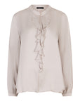 Satijnen blouse met roezel