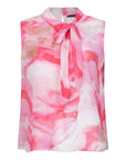 Blouse met gestrikte neklijn in romantic tie dye