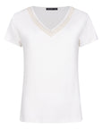 T-shirt met V-hals en steentjes