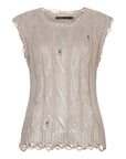 Mouwloze trui met glitter