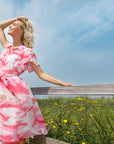 Jurk met korte mouwen in romantic tie dye