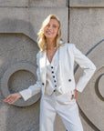 Cropped blazer met strepen