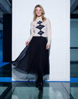 Maxi rok met mesh