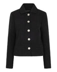 Zwart tweed jasje met knopen