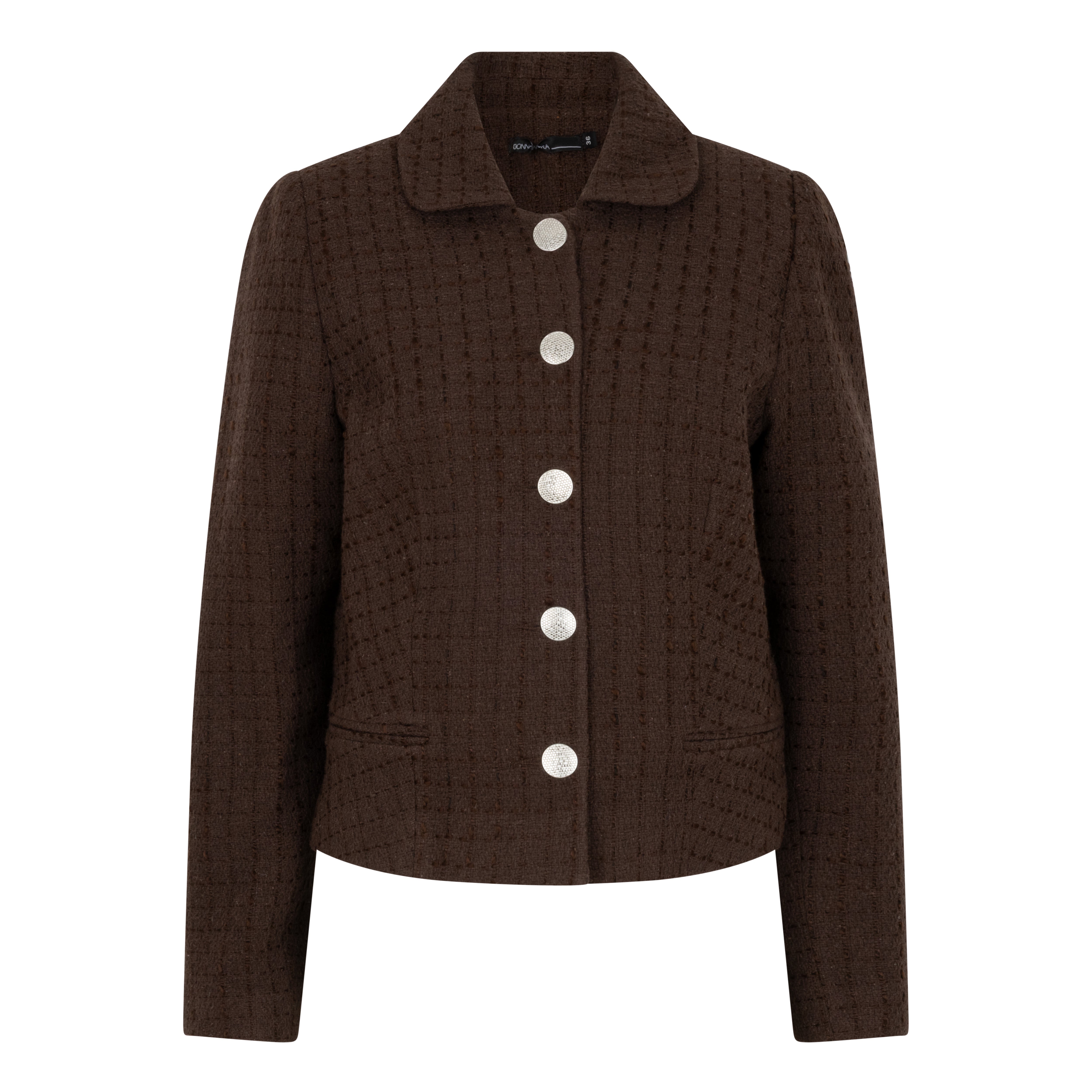 Bruin tweed jasje met knopen